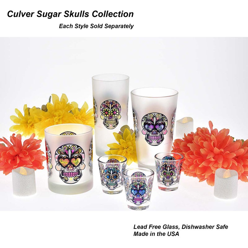 Culver Sugar Skulls Decorated Shot Glasses, 1.75-Ounce, Set of 4 - Image 4